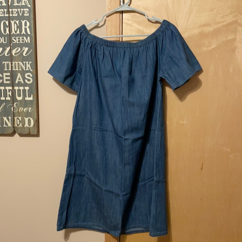 Off the shoulder denim dress